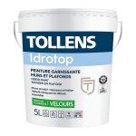 Tollens ? peinture acrylique velours blanche 5l ? finition lessivable ? excellent pouvoir opacifiant ...