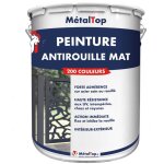 Peinture antirouille mat - gris argent - ral 7001 - 5 l - m�taltop