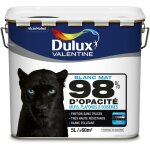Dulux valentine - peinture blanche 98% monocouche - mat 5l - pour murs boiseries et plafonds