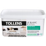 Tollens - peinture blanche satin - toutes pices murs, plafonds, boiseries - resiste aux chocs - blanc ...
