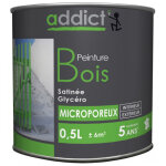 Peinture bois 0. 5 litre blanc cass� addict
