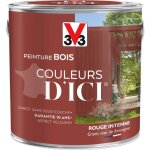 V33 - peinture bois extrieur couleurs d'ici rouge intense velours 2l