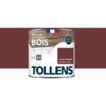 Tollens - peinture bois extrieur 2 en 1 - ultra rsistante et conomique satin - rouge basque - 0, 5l=8m2 ...