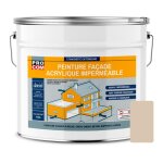 Procom ? peinture fa�ade acrylique �tanche 10l ? protection jusqu'� 10 ans ? application facile sur cr�pi ...