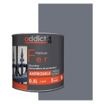 Addict - peinture fer glyc�ro antirouille, gris anthracite, 0, 5 litre int�rieur et ext�rieur