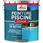 Peinture piscine, bassin b�ton, ciment, d�coration, imperm�able, bleu, blanc, gris, grise, jaune sable, ...