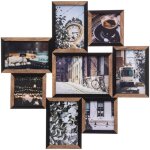 Pêle - mêle multivues en bois et verre pour 8 photos - cadre photo murale 48x48 cm atmosphera Pêle - mêle multivues en bois et verre pour 8 photos - cadre photo murale 48x48 cm atmosphera