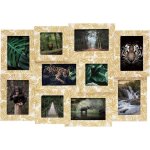 P�le - m�le en bois avec motifs feuilles 10 photos 'th�odor' - blanc et jaune - l 60 x h 42 cm - livraison ...