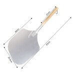 Pelle  pizza en aluminium avec grande surface et manche en bois - pratique, facile  ranger et idale ...