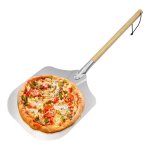 Pelle � pizza, aluminium, manche en bois, spatule professionnelle pour four, 35cm nature / argent�