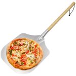Pelle  pizza, aluminium, manche en bois, spatule professionnelle pour four, 35cm nature / argent - ...