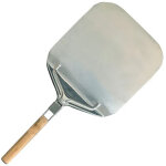 Pelle � pizza carr�e en inox avec manche en bambou le marquier