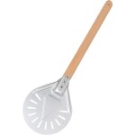Pelle � pizza ronde 7 pouces, pelle � pizza perfor�e avec longue poign�e en bois amovible, fabriqu� en ...