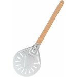Pelle � pizza ronde 8 pouces, pelle � pizza perfor�e avec longue poign�e en bois amovible, fabriqu� en ...