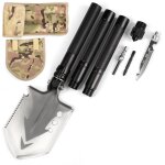Pelle de survie pliante 12 fonctions - 82cm - multifonctionnelle pour camping, survie, randonn�e et jardinage ...