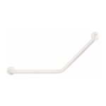 Barre d'appui coude  135 - 400 x 400 mm - diamtre 30 mm - aluminium poxy blanc pellet asc