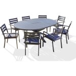 Pelosa - ensemble repas 8 places en aluminium avec rallonge papillon - dcb garden