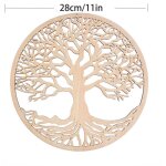 Pendentif arbre de vie en bois, fleur, d�coration murale � suspendre, sculpture en bois, pendentif de ...