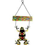 Pendentif mural en carte forg�e, d�coration, bienvenue, maison, grenouilles, jardinage, forme � suspendre, ...