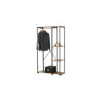 Vestiaire penderie 90x40x167 cm décor naturel et noir - enora Vestiaire penderie 90x40x167 cm décor naturel et noir - enora