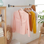 Penderie murale bois et m�tal l100 cm noir ysia