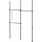 Penderie télescopique acier laqué 150 - 230 cm 3 barres de penderie noir Penderie télescopique acier laqué 150 - 230 cm 3 barres de penderie noir