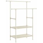 Calicosy - penderie  vtement avec 2 tringles et 2 tagres blanche