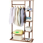 Penderie  vtement porte manteau en bois pour maison chambre vestiaire 101x41x171cm