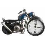 Pendule en mtal forme moto couleur bleue 32 cm