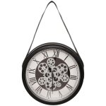 Horloge avec lani�re peter d40cm noir et blanc atmosphera cr�ateur d'int�rieur