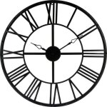 Pendule murale mtal 'vintage' 70cm noir