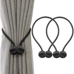 Peny - embrasse rideau aimante tressage magntiques rideaux boucle (noir)