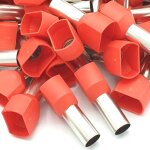 Embout  sertir 100pcs 10mm rouge double bootlace embout de cble isol