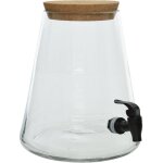 Peragashop - bocal avec robinet en verre transparent, couvercle en li�ge, valve � eau en pp