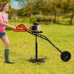 Senderpick - perceuse  essence, perceuse  essence, chariot de terre, barre et rallonge de 63 cm, comprend ...