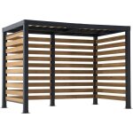 Sunjoy - pergola en acier marao en noir / marron - 191cm x 313cm