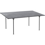 Pergola adossable rigide acier alu. toit polycarbonate dim. 5l x 2, 99l x 2, 23h m gris Pergola adossable rigide acier alu. toit polycarbonate dim. 5l x 2, 99l x 2, 23h m gris