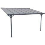 Vente - unique - pergola adosse en aluminium 13, 2 m anthracite alvaro