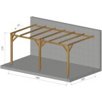 Jardinatoire - pergola adossée plate - 15 m2 (3x5) - bois massif - traitement classe 3 - fabrication ... Jardinatoire - pergola adossée plate - 15 m2 (3x5) - bois massif - traitement classe 3 - fabrication ...