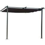 Habitat et jardin - pergola adoss�e avec toit r�tractable - 3 x 3 m - gris anthracite
