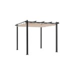Sans marque - pergola en aluminium cordoba - beige - 3 x 3 m