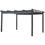 Habitat et jardin - pergola en aluminium avec toit rtractable - 3 x 4 m - gris anthracite
