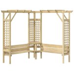 Pergola d'angle avec banc bois de pin impr�gn� vidaxl