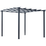 Pergola autoportante style contemporain - toit terrasse � d�corer - dim. 3l x 3l x 2, 3h m - m�tal �poxy ...