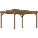 Pergola autoportante style rustique chic - toit terrasse  dcorer - dim. 3, 65l x 3l x 2, 15h m - bois ...