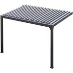 Pergola bioclimatique adossee aluminium 4x3m, motorisee avec clairage led intgr coloris noir sable ...