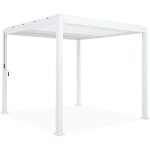 Sweeek - pergola bioclimatique aluminium blanc triomphe 3x3 m lames orientables