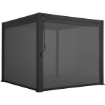 Pergola bioclimatique aluminium triomphe 3x3 m lames orientables avec 2 stores en aluminium et textil�ne ...