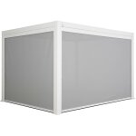 Sweeek - pergola bioclimatique blanche 300 x 400cm. aluminium � lames orientables + store 300cm + store ...