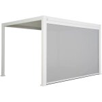 Sweeek - pergola bioclimatique blanche ? triomphe ? 300x400cm. aluminium.  lames orientables + store ...